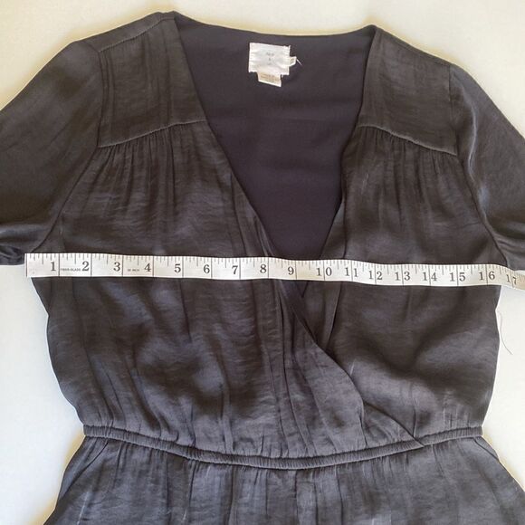 Urban Outfitters Black Satin Demy Long-Sleeve Romper Size Medium - Picture 11 of 15